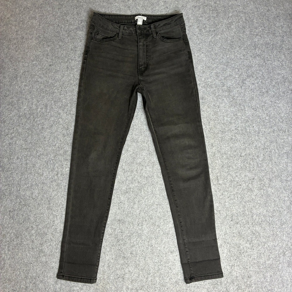 Forever 21 Skinny Jeans Women 29x28 Black Faded High Rise Stretch Denim